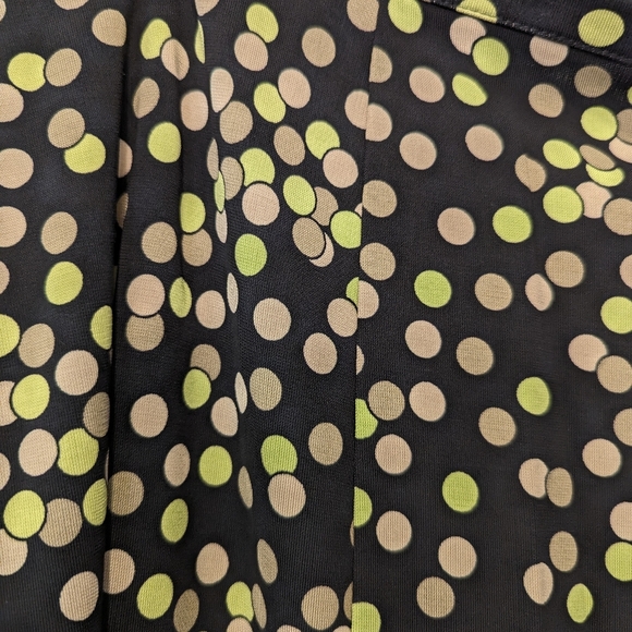 Talbots matching 2 piece set green sleeveless top/midi black polka dots shirt L - Picture 10 of 16